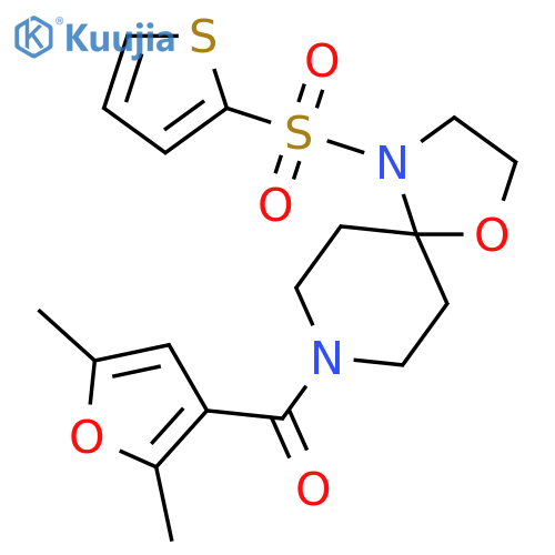 8-(2,5-dimethylfuran-3-carbonyl)-4-(thiophene-2-sulfonyl)-1-oxa-4,8-diazaspiro4.5decane structure