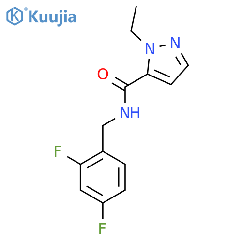 N-(2,4-difluorophenyl)methyl-1-ethyl-1H-pyrazole-5-carboxamide structure