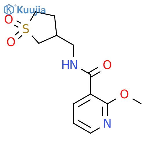 N-(1,1-dioxo-1lambda6-thiolan-3-yl)methyl-2-methoxypyridine-3-carboxamide structure