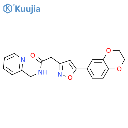 2-5-(2,3-dihydro-1,4-benzodioxin-6-yl)-1,2-oxazol-3-yl-N-(pyridin-2-yl)methylacetamide structure