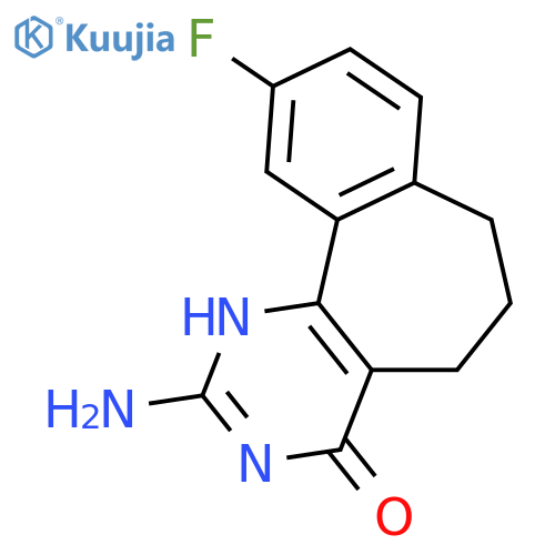 4H-Benzo[6,7]cyclohepta[1,2-d]pyrimidin-4-one,2-amino-10-fluoro-3,5,6,7-tetrahydro- structure