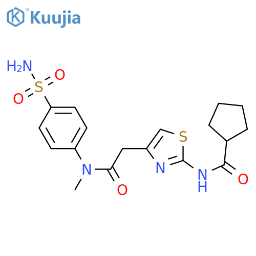 N-4-({(4-sulfamoylphenyl)methylcarbamoyl}methyl)-1,3-thiazol-2-ylcyclopentanecarboxamide structure
