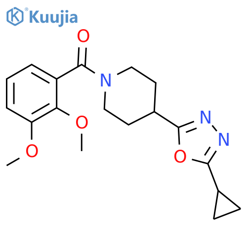 4-(5-cyclopropyl-1,3,4-oxadiazol-2-yl)-1-(2,3-dimethoxybenzoyl)piperidine structure