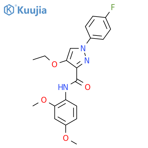 N-(2,4-dimethoxyphenyl)-4-ethoxy-1-(4-fluorophenyl)-1H-pyrazole-3-carboxamide structure