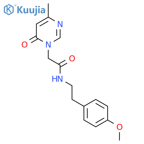 N-2-(4-methoxyphenyl)ethyl-2-(4-methyl-6-oxo-1,6-dihydropyrimidin-1-yl)acetamide structure