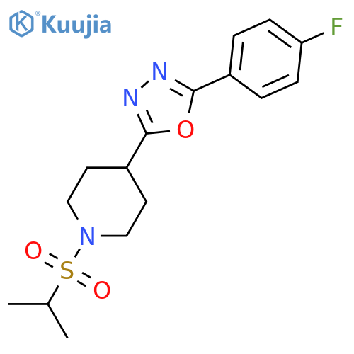 4-5-(4-fluorophenyl)-1,3,4-oxadiazol-2-yl-1-(propane-2-sulfonyl)piperidine structure