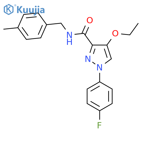 4-ethoxy-1-(4-fluorophenyl)-N-[(4-methylphenyl)methyl]-1H-pyrazole-3-carboxamide structure