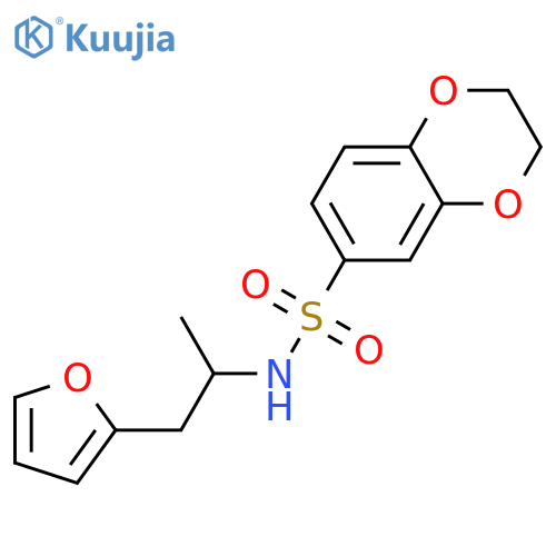 N-[1-(furan-2-yl)propan-2-yl]-2,3-dihydro-1,4-benzodioxine-6-sulfonamide structure
