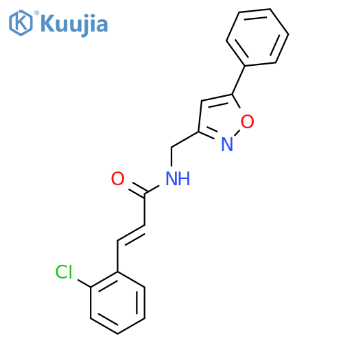 (2E)-3-(2-chlorophenyl)-N-[(5-phenyl-1,2-oxazol-3-yl)methyl]prop-2-enamide structure