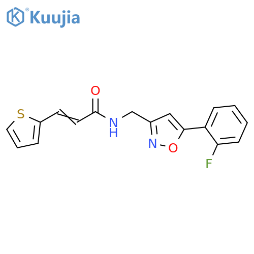 (2E)-N-{5-(2-fluorophenyl)-1,2-oxazol-3-ylmethyl}-3-(thiophen-2-yl)prop-2-enamide structure