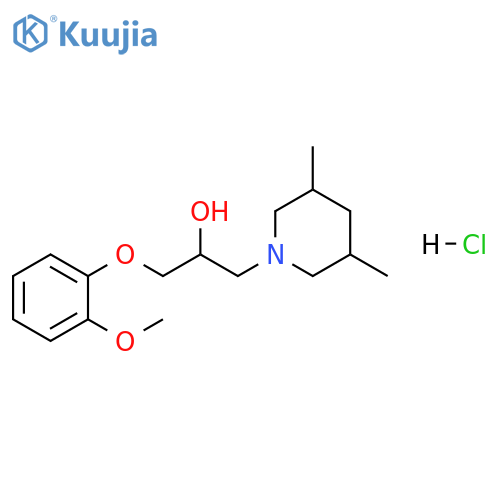 1-(3,5-dimethylpiperidin-1-yl)-3-(2-methoxyphenoxy)propan-2-ol hydrochloride structure