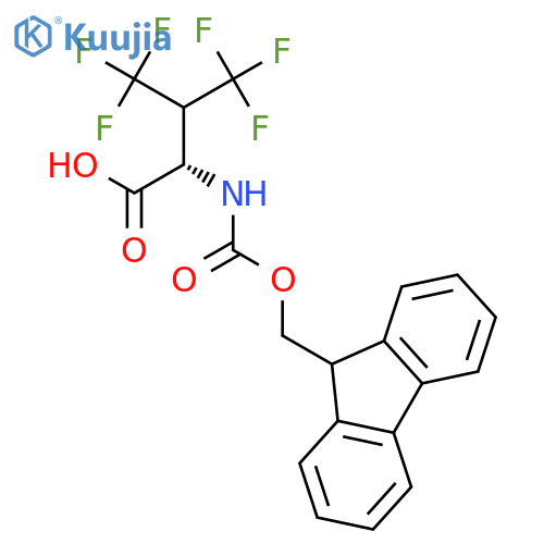 (2S)-2-({(9H-fluoren-9-yl)methoxycarbonyl}amino)-4,4,4-trifluoro-3-(trifluoromethyl)butanoic acid structure