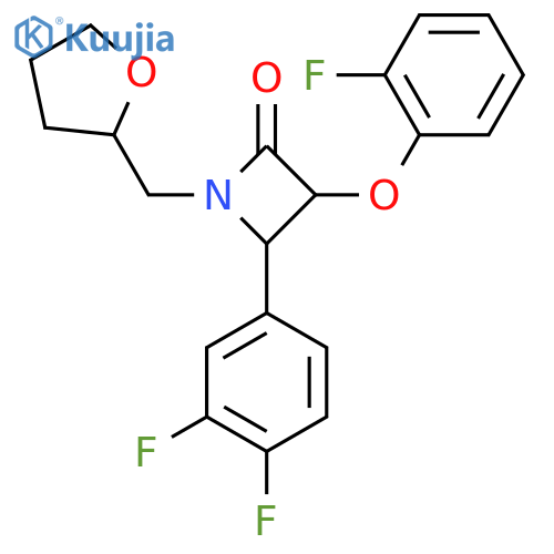 4-(3,4-Difluorophenyl)-3-(2-fluorophenoxy)-1-[(oxolan-2-yl)methyl]azetidin-2-one structure