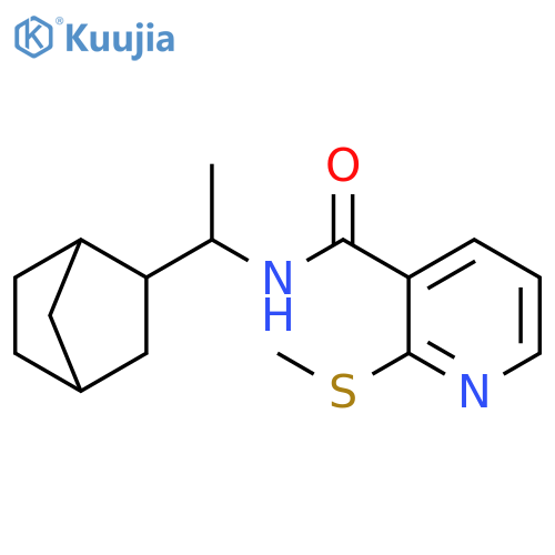 N-(1-{bicyclo2.2.1heptan-2-yl}ethyl)-2-(methylsulfanyl)pyridine-3-carboxamide structure