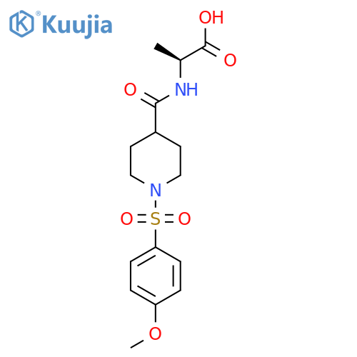 (2S)-2-{1-(4-methoxybenzenesulfonyl)piperidin-4-ylformamido}propanoic acid structure