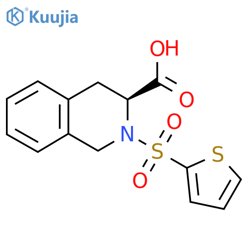 (3S)-2-(thiophene-2-sulfonyl)-1,2,3,4-tetrahydroisoquinoline-3-carboxylic acid structure