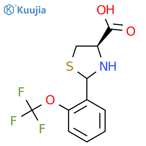 (4R)-2-2-(trifluoromethoxy)phenyl-1,3-thiazolidine-4-carboxylic acid structure