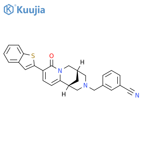 3-(((1R,5S)-9-(Benzobthiophen-2-yl)-8-oxo-5,6-dihydro-1H-1,5-methanopyrido1,2-a1,5diazocin-3(2H,4H,8H)-yl)methyl)benzonitrile structure