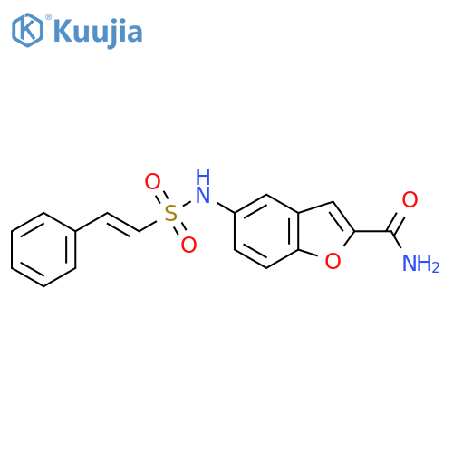 5-(2-Phenylethenesulfonamido)-1-benzofuran-2-carboxamide structure