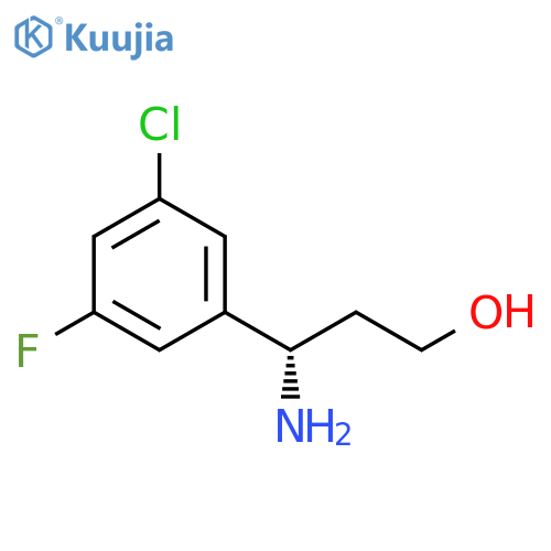 (3S)-3-amino-3-(3-chloro-5-fluorophenyl)propan-1-ol structure