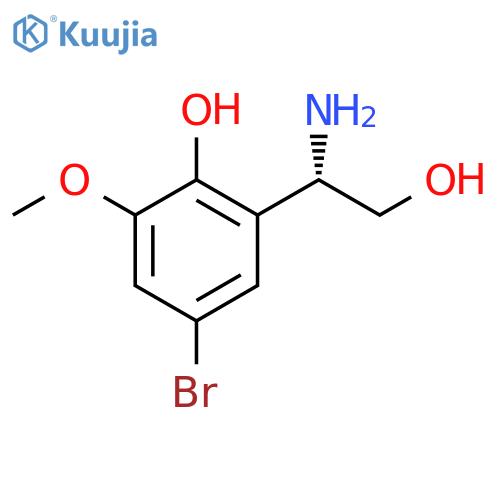 2-(1S)-1-amino-2-hydroxyethyl-4-bromo-6-methoxyphenol structure