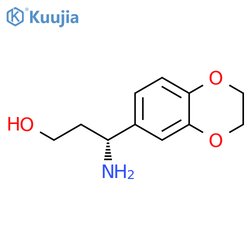 (3R)-3-amino-3-(2,3-dihydro-1,4-benzodioxin-6-yl)propan-1-ol structure