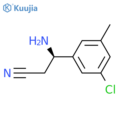 (3R)-3-AMINO-3-(5-CHLORO-3-METHYLPHENYL)PROPANENITRILE structure