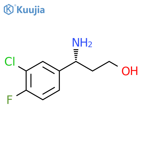(3R)-3-amino-3-(3-chloro-4-fluorophenyl)propan-1-ol structure