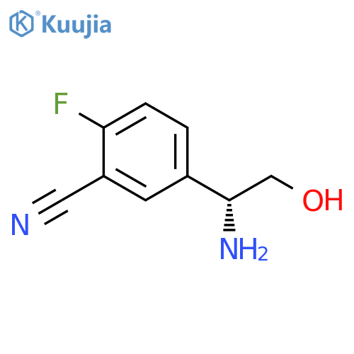 5-(1R)-1-amino-2-hydroxyethyl-2-fluorobenzonitrile structure