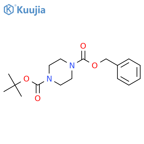 O1-benzyl O4-tert-butyl piperazine-1,4-dicarboxylate structure