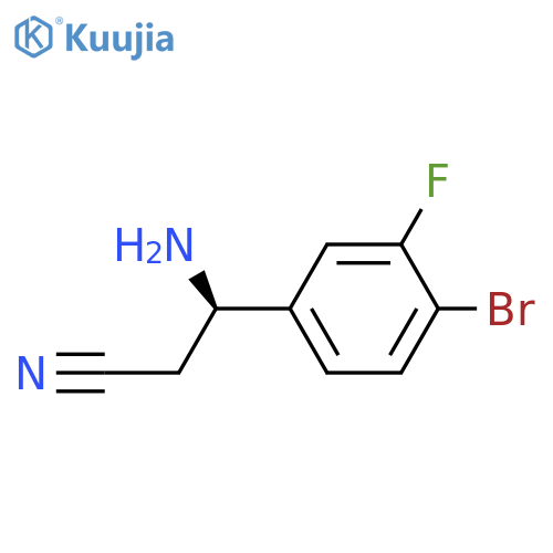 (3R)-3-AMINO-3-(4-BROMO-3-FLUOROPHENYL)PROPANENITRILE structure