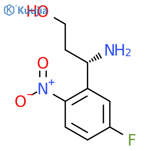 (3S)-3-amino-3-(5-fluoro-2-nitrophenyl)propan-1-ol structure