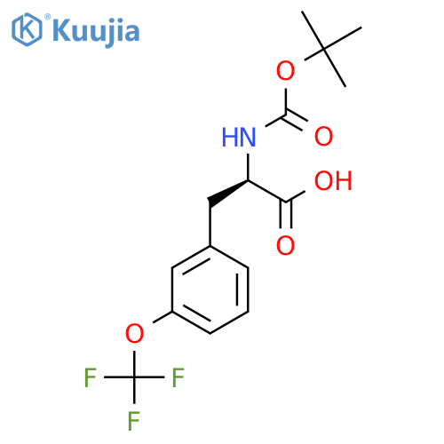 (2R)-2-[(2-methylpropan-2-yl)oxycarbonylamino]-3-[3-(trifluoromethoxy)phenyl]propanoic acid structure