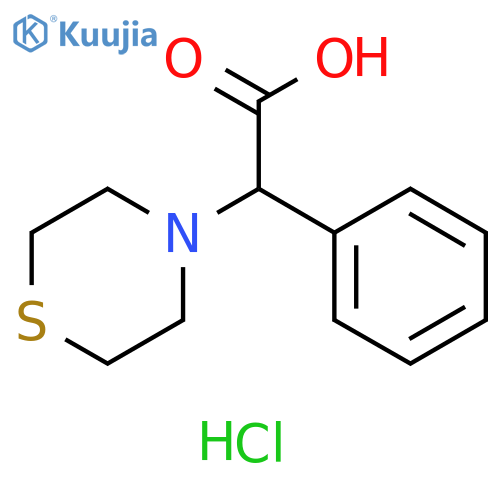 2-phenyl-2-thiomorpholino-acetic acid;hydrochloride structure