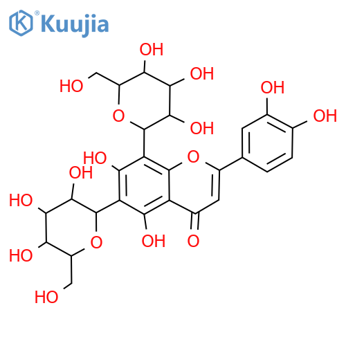 2-(3,4-Dihydroxyphenyl)-6,8-dihexopyranosyl-5,7-dihydroxy-4H-1-benzopyran-4-one structure