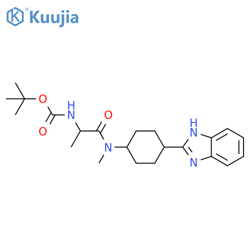 tert-butyl N-[1-({[4-(1H-1,3-benzodiazol-2-yl)cyclohexyl]methyl}carbamoyl)ethyl]carbamate structure