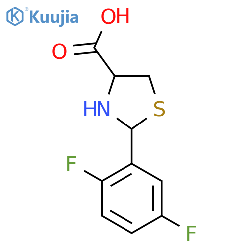 2-(2,5-difluorophenyl)-1,3-thiazolidine-4-carboxylic acid structure