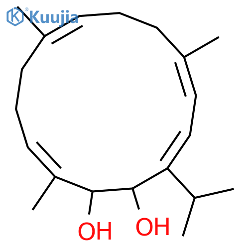 3,5,9,13-Cyclotetradecatetraene-1,2-diol,6,10,14-trimethyl-3-(1-methylethyl)-, (1R,2R,3Z,5Z,9E,13E)- (9CI) structure