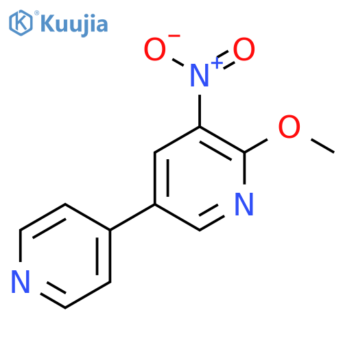 2-Methoxy-3-nitro-5-(pyridin-4-yl)pyridine structure