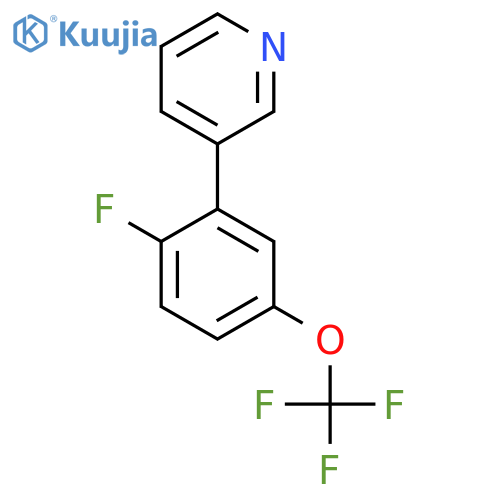 3-(2-Fluoro-5-(trifluoromethoxy)phenyl)pyridine structure