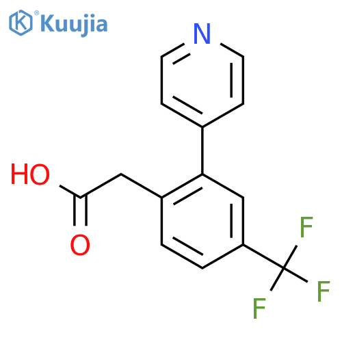 2-(2-(Pyridin-4-yl)-4-(trifluoromethyl)phenyl)acetic acid structure