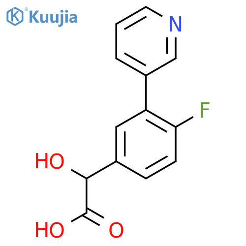 2-(4-Fluoro-3-(pyridin-3-yl)phenyl)-2-hydroxyacetic acid structure