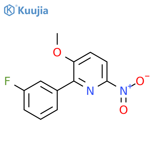 2-(3-Fluorophenyl)-3-methoxy-6-nitropyridine structure