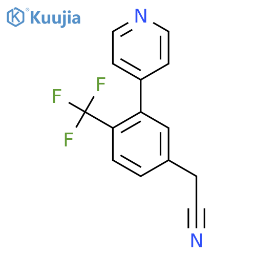 2-(3-(Pyridin-4-yl)-4-(trifluoromethyl)phenyl)acetonitrile structure