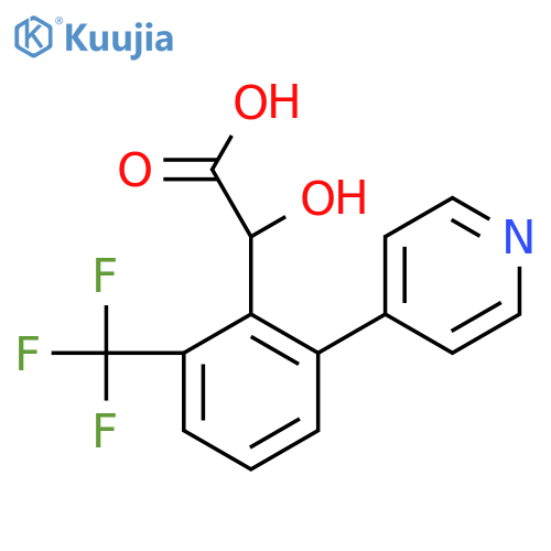 2-Hydroxy-2-(2-(pyridin-4-yl)-6-(trifluoromethyl)phenyl)acetic acid structure