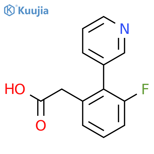 2-(3-Fluoro-2-(pyridin-3-yl)phenyl)acetic acid structure