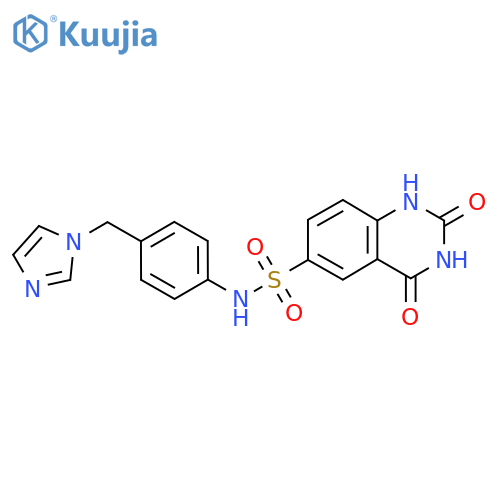 N-{4-[(1H-imidazol-1-yl)methyl]phenyl}-2,4-dioxo-1,2,3,4-tetrahydroquinazoline-6-sulfonamide structure