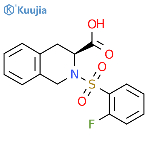 (3S)-2-(2-fluorobenzenesulfonyl)-1,2,3,4-tetrahydroisoquinoline-3-carboxylic acid structure