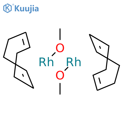 Bis(1,5-cyclooctadiene)dimethoxydirhodium structure