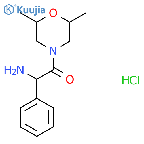 2-amino-1-(2,6-dimethylmorpholin-4-yl)-2-phenyl-ethanone;hydrochloride structure